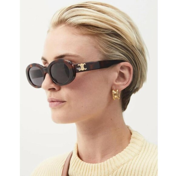 CELINE BROWN TRIOMPHE SUNGLASSES - Picture 1 of 9